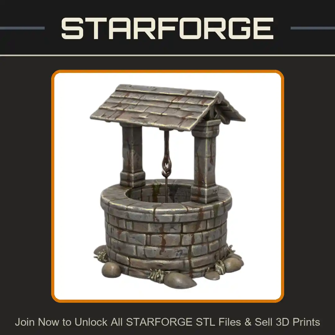 28mm DND Rustic Village Tavern Magical Water Well - 3D Printable STL File