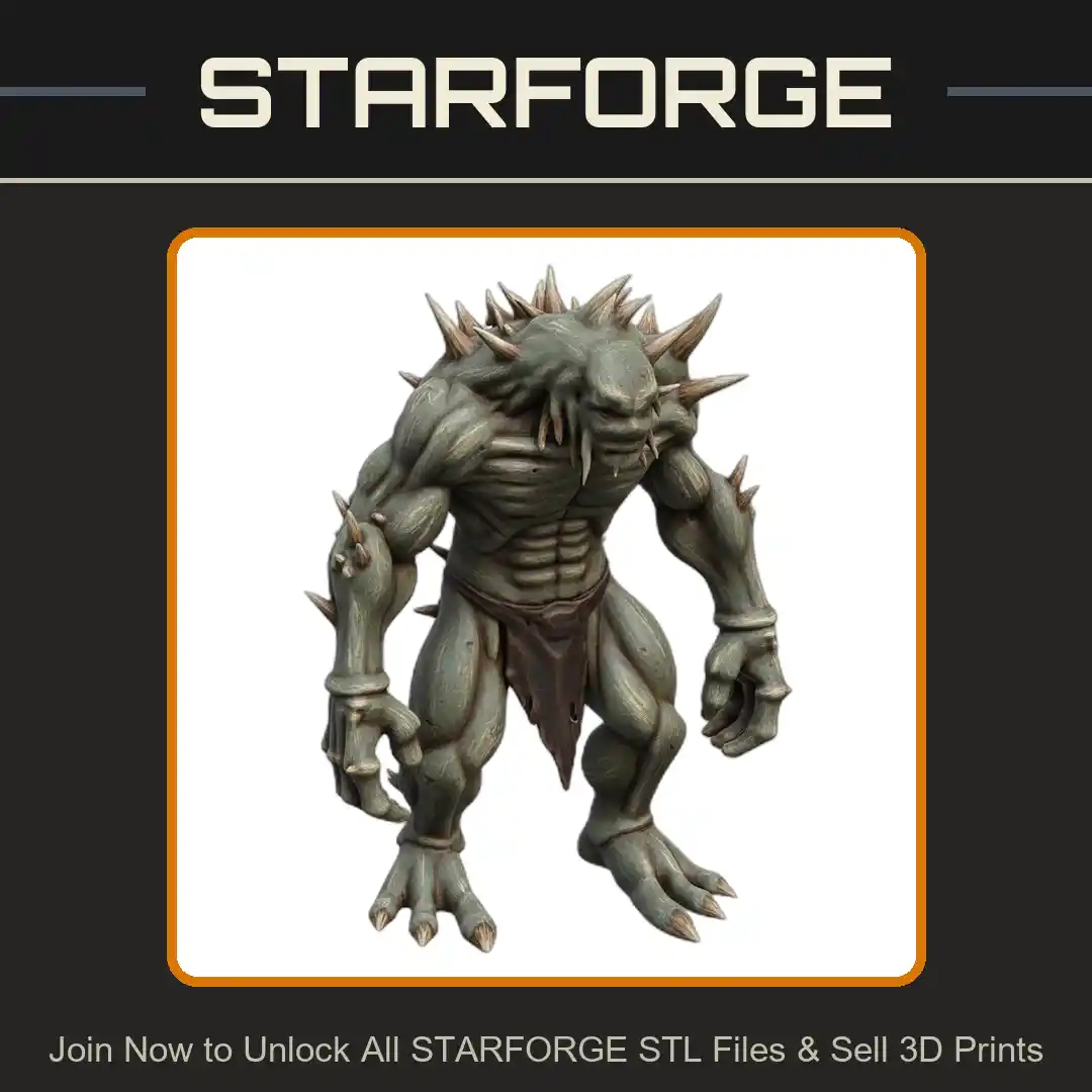 28mm DND Savage Mutated Beast with Spikes Fantasy Mini - 3D Printable STL File