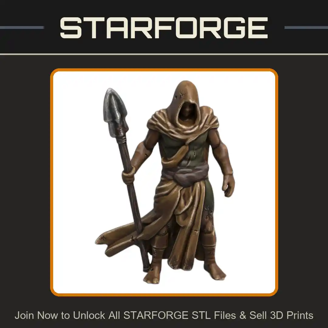 28mm DND Sentinel Magical Spearman Figure for DND Battles - 3D Printable STL File