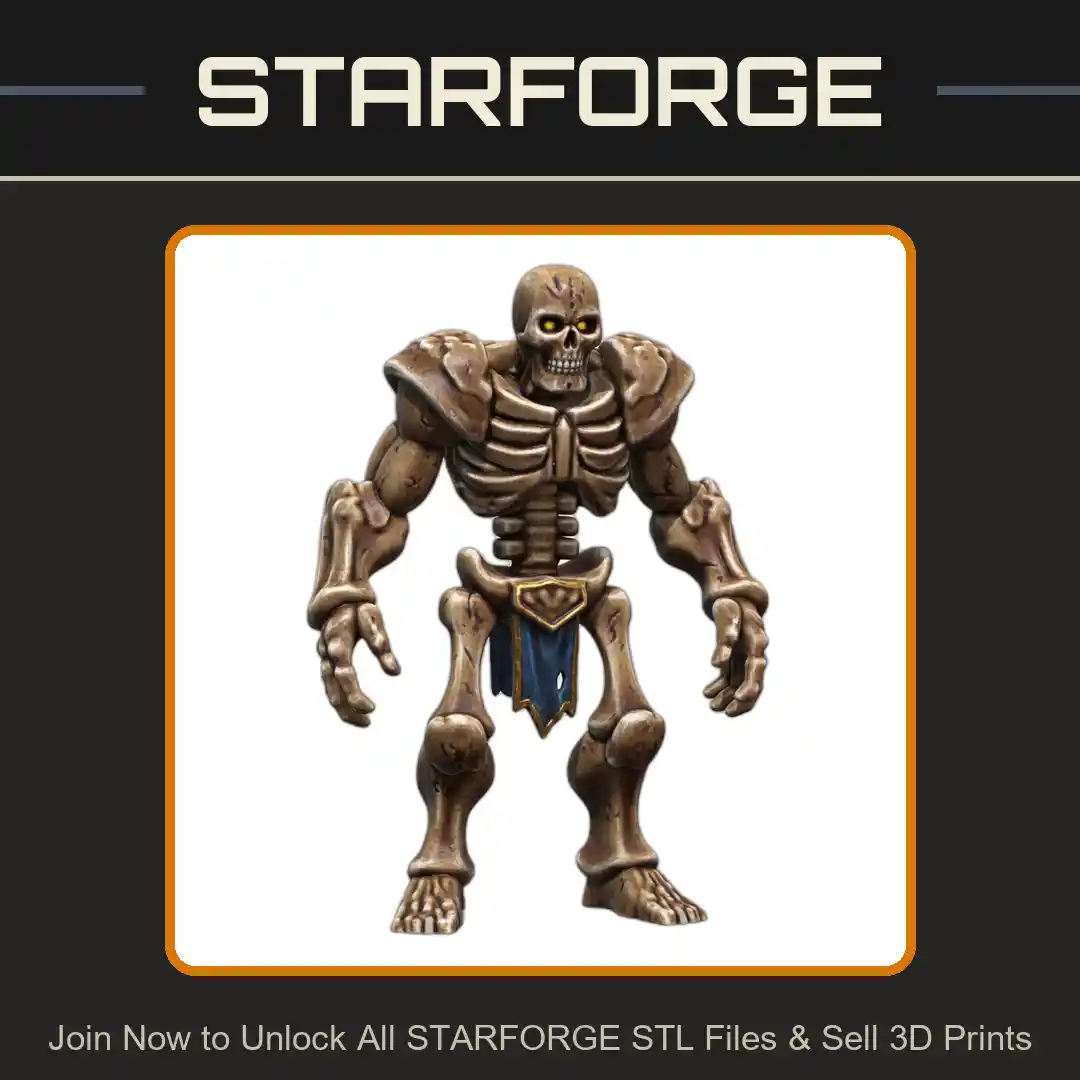 28mm DND Skeleton Defender in Ancient Armor Fantasy Miniature - 3D Printable STL File