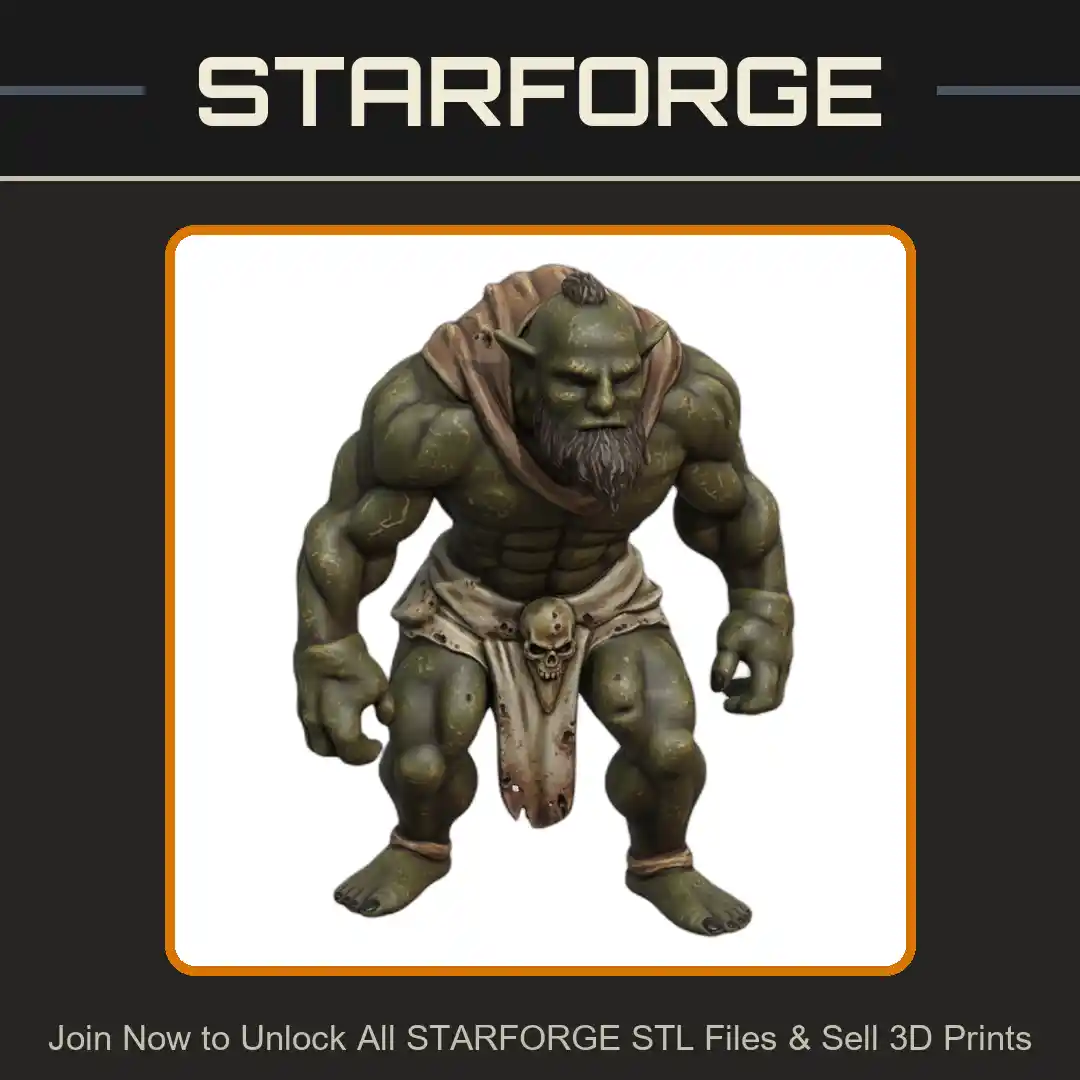 28mm DND Strongman Barbarian Muscular Gritty Fighter - 3D Printable STL File