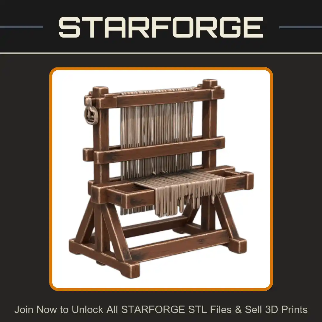 28mm DND Textile Workshop Crafting Loom Terrain Prop - 3D Printable STL File