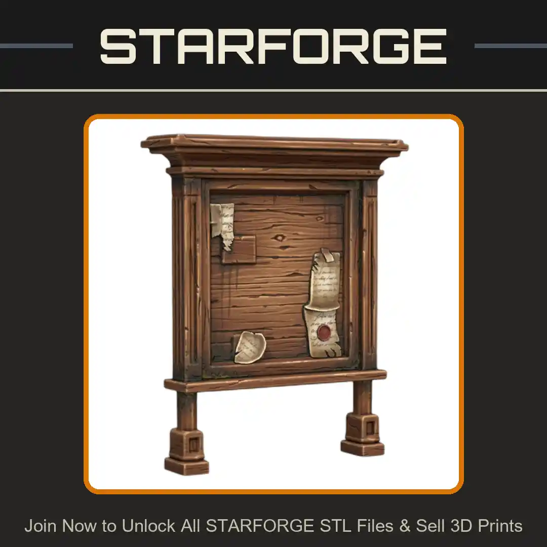 28mm DND Town Announcement Bulletin Board for Fantasy Terrain - 3D Printable STL File