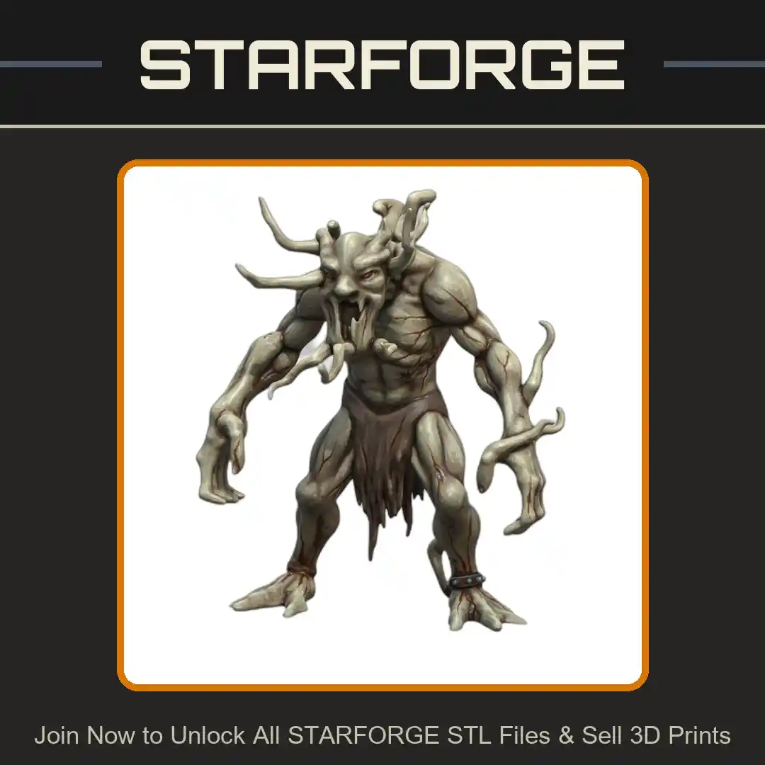 28mm DND Twisted Woods Eldritch Tree Shaman Fantasy Miniature - 3D Printable STL File