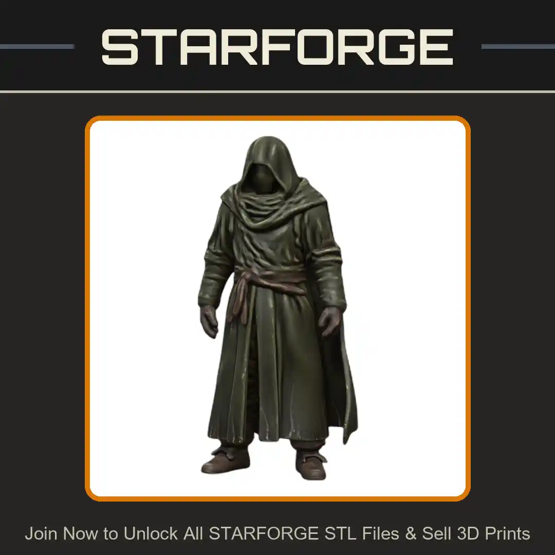 28mm DND Wandering Female Mage Fantasy Miniature - 3D Printable STL File