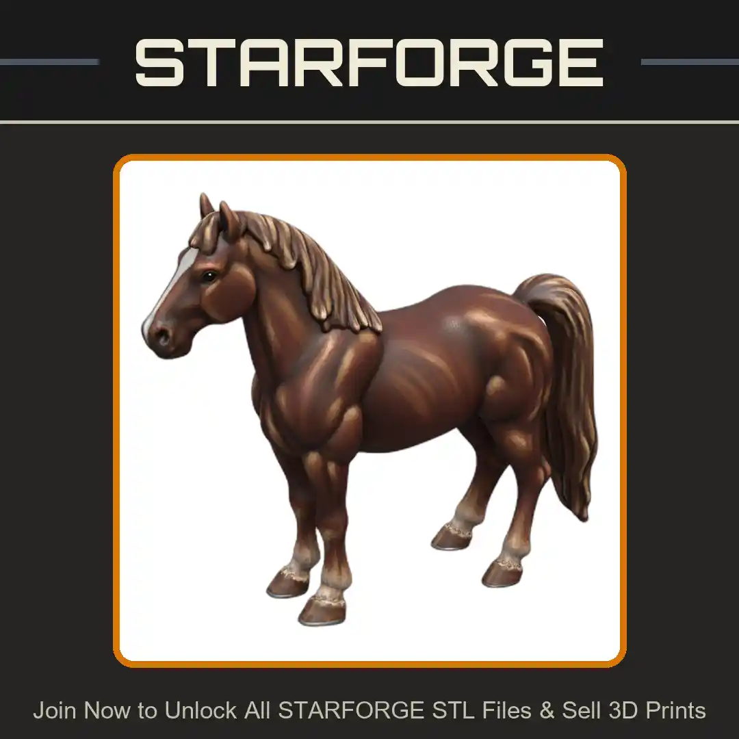 28mm DND Warhorse Miniature for Fantasy Tabletop Gaming - 3D Printable STL File
