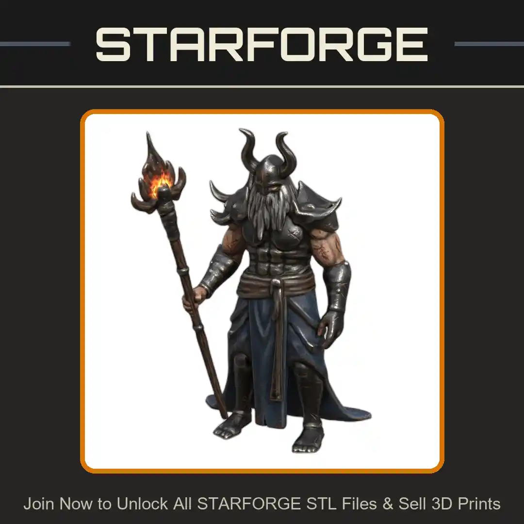 28mm DND Warlock Magician with Mysterious Aura Fantasy Miniature - 3D Printable STL File