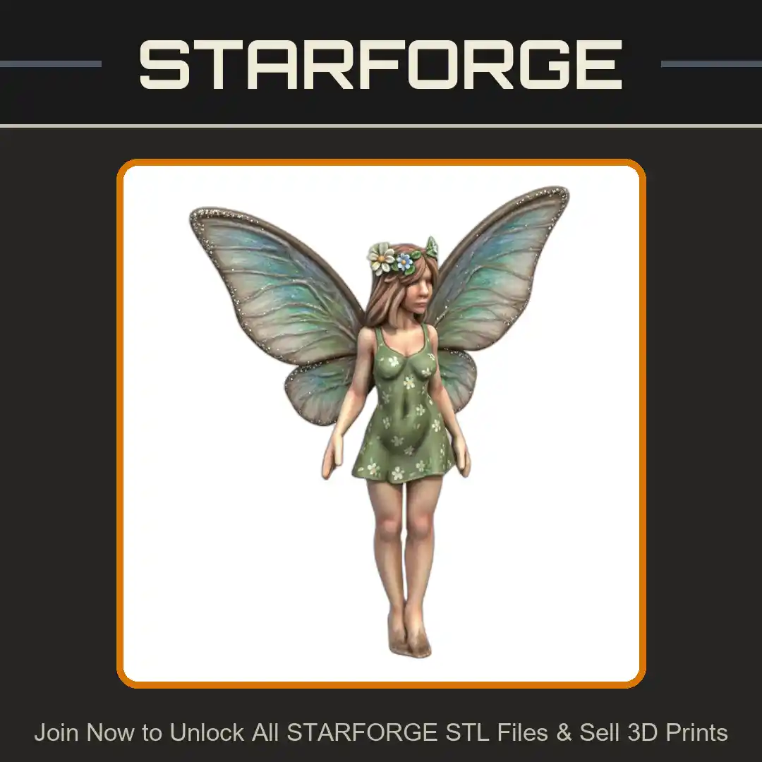 28mm DND Whimsical Fairy Sprite Fantasy Miniature - 3D Printable STL File