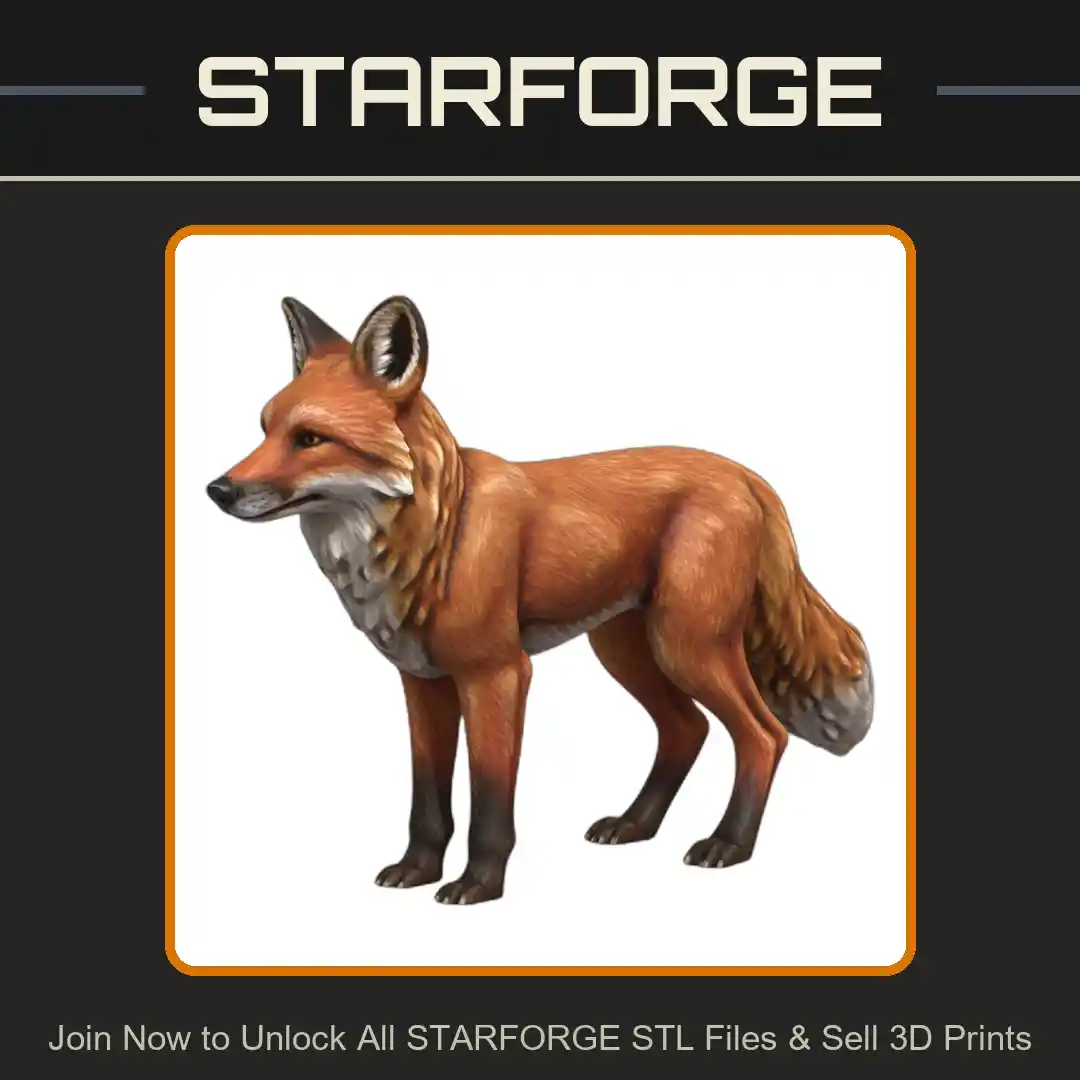 28mm DND Whimsical Fox Character Fantasy Miniature - 3D Printable STL File