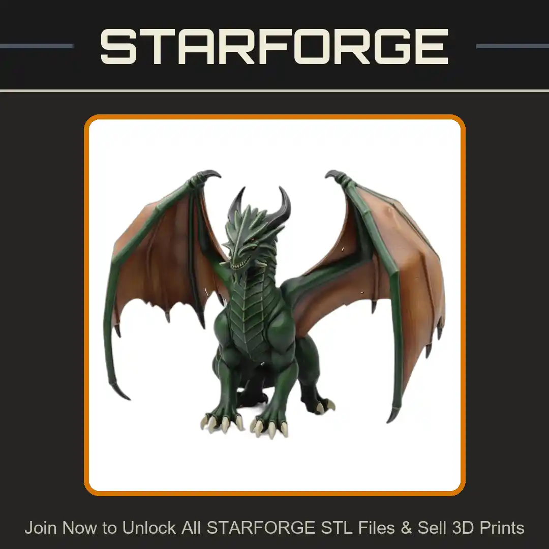 28mm DND White Dragon Wings Spread Scales Spiked Tail Fierce Stance - 3D Printable STL File