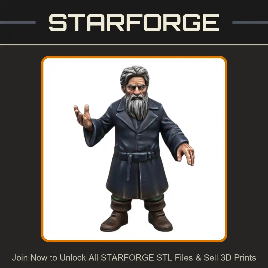 28mm DND Wily Warmhearted Boisterous Merchant Fantasy Miniature - 3D Printable STL File