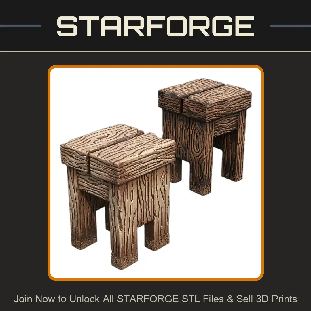 28mm DND Wooden Barstool Fantasy Terrain Miniature for Tavern Scenes - 3D Printable STL File