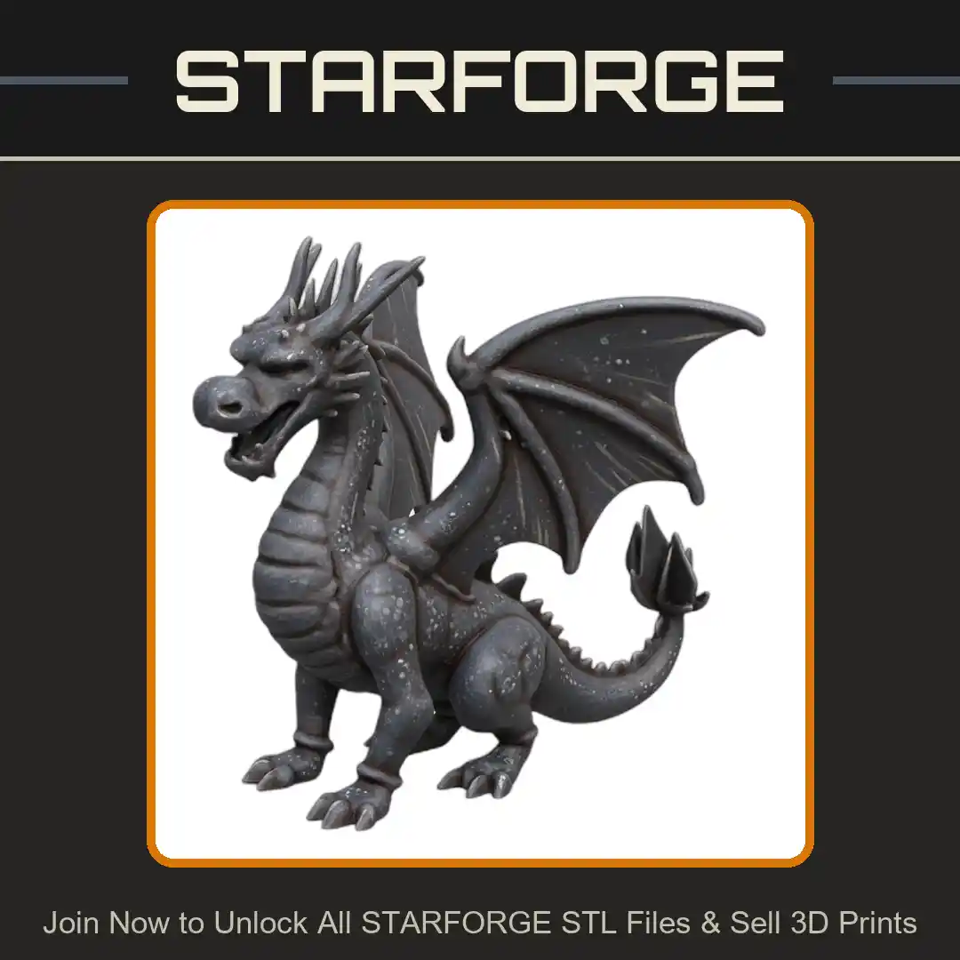 28mm DND Young Winged Dragon Miniature - 3D Printable STL File