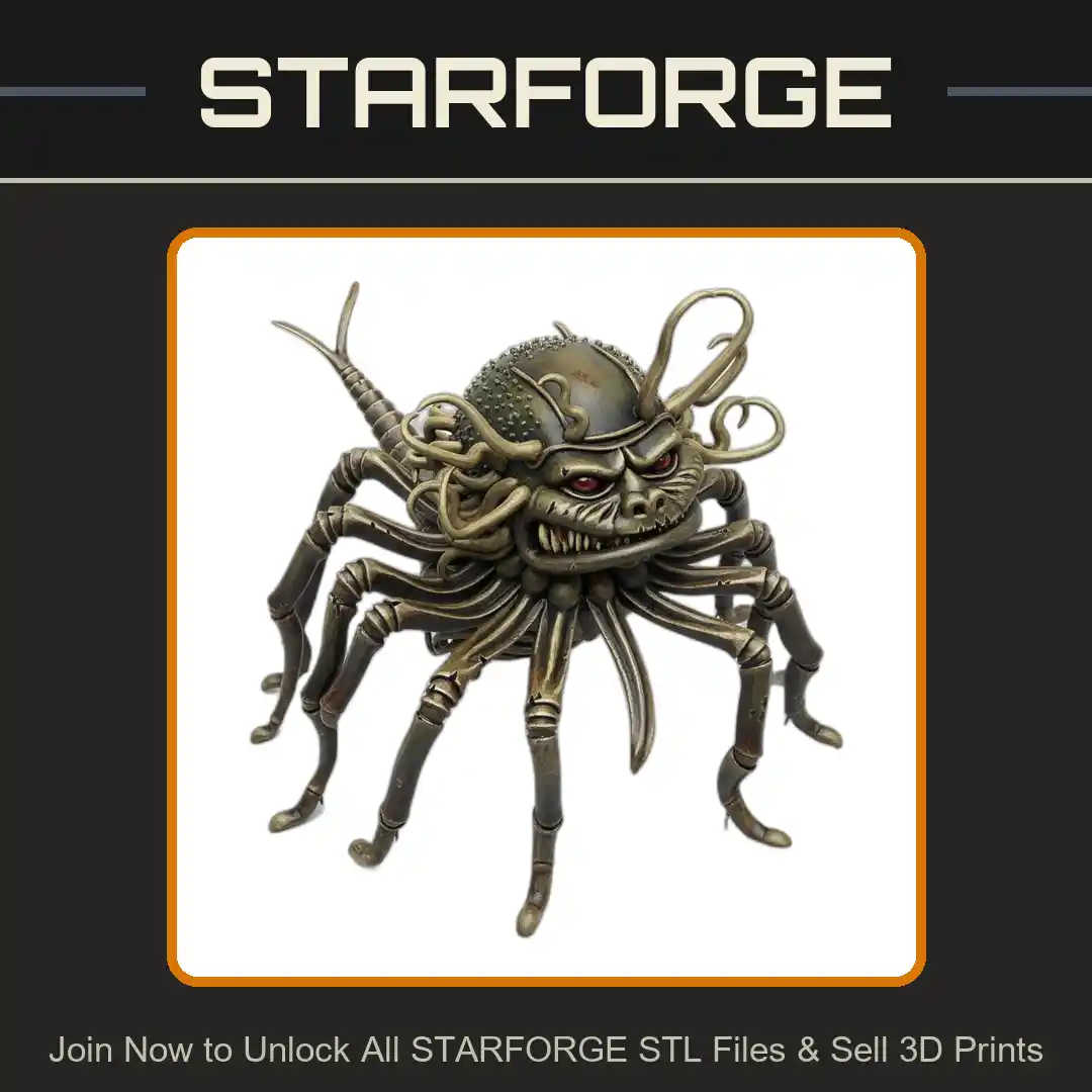 28mm Dragon Centipede Creature with Tentacle Appendages and Spiked Shell - 3D Printable STL File