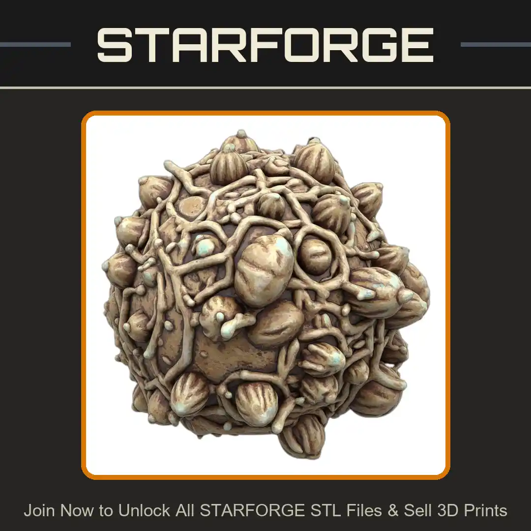 28mm Entangled Organic Structure Bulbous Nodes Alien Bioform - 3D Printable STL File