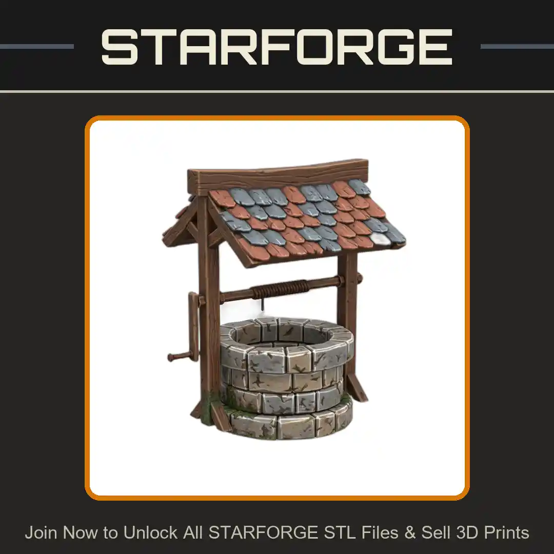 28mm Fantasy Mini Magical Well for DND Tabletop Wargame Terrain - 3D Printable STL File