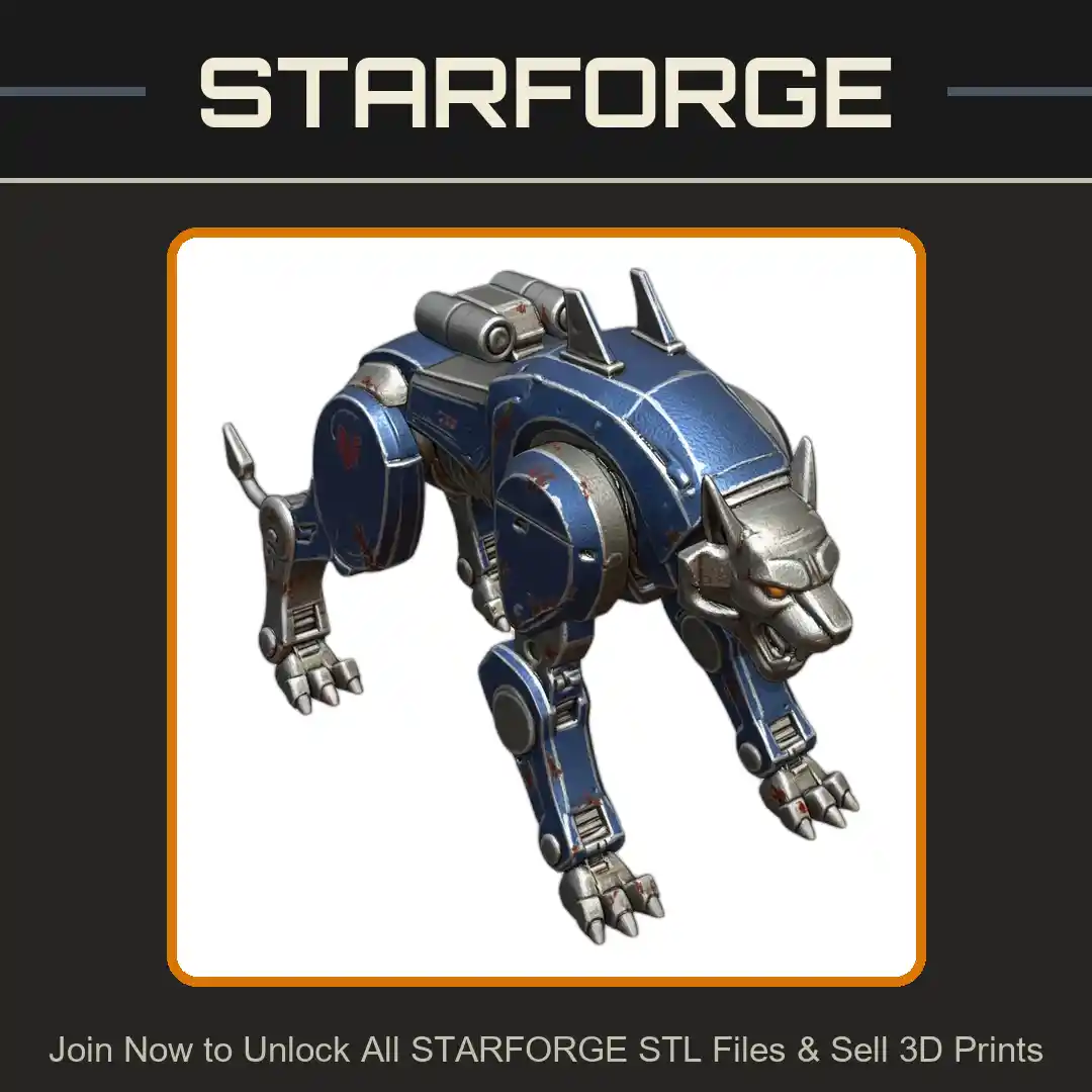 28mm Futuristic Robotic Liger with Mechanical Armor and Advanced Tech Features - 3D Printable STL File