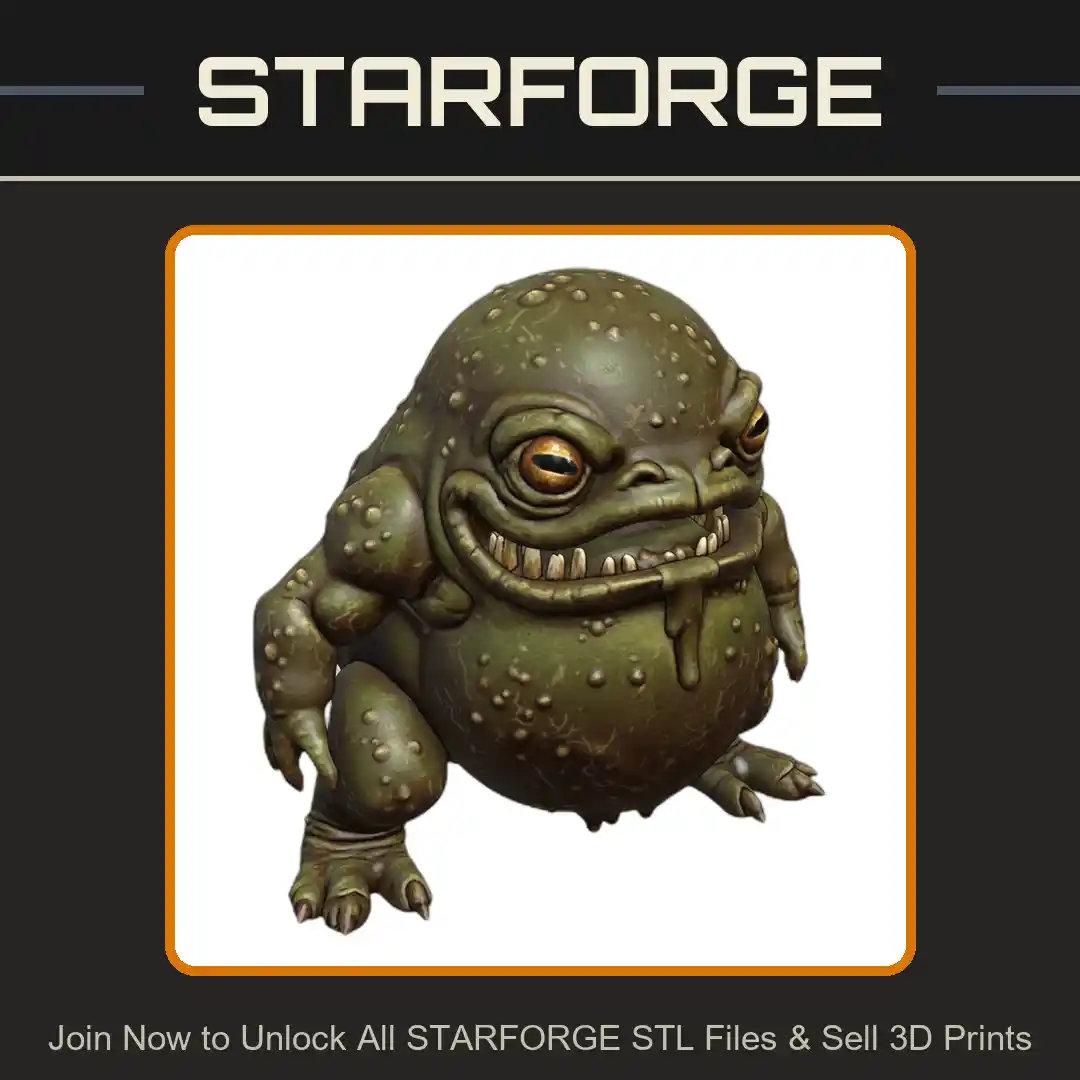 28mm Grotesque Monster Figure Bulging Eyes and Sharp Teeth - 3D Printable STL File