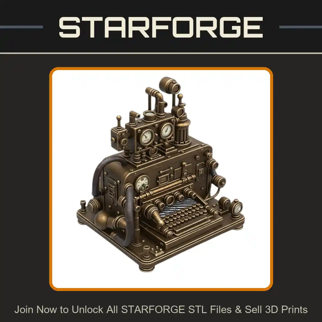 28mm Mechanical Console Gears Pipes Gauges Industrial Design - 3D Printable STL File