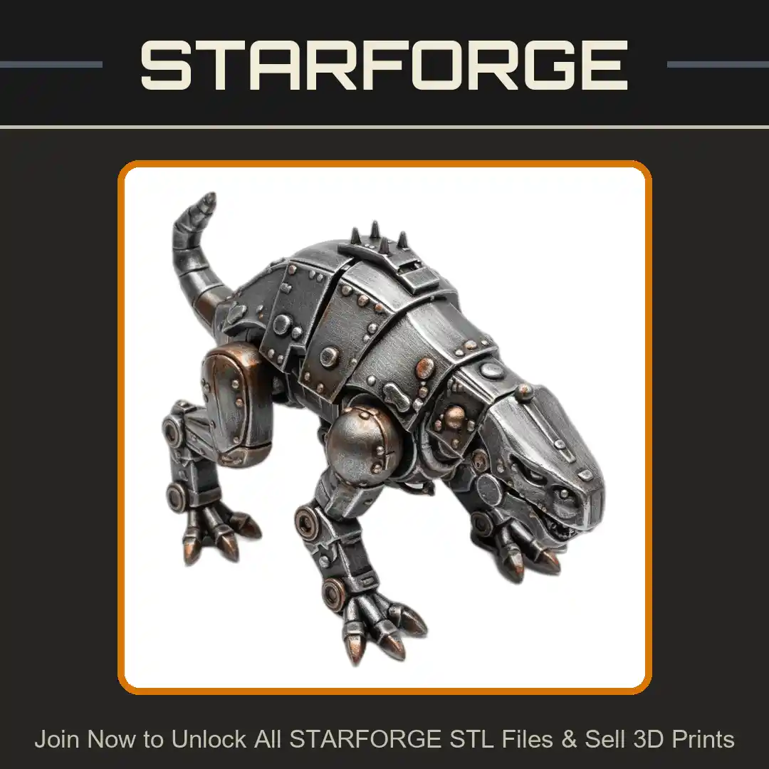 28mm Mechanical Sand Dweller Armored Reptilian Creature Sci Fi Miniature - 3D Printable STL File