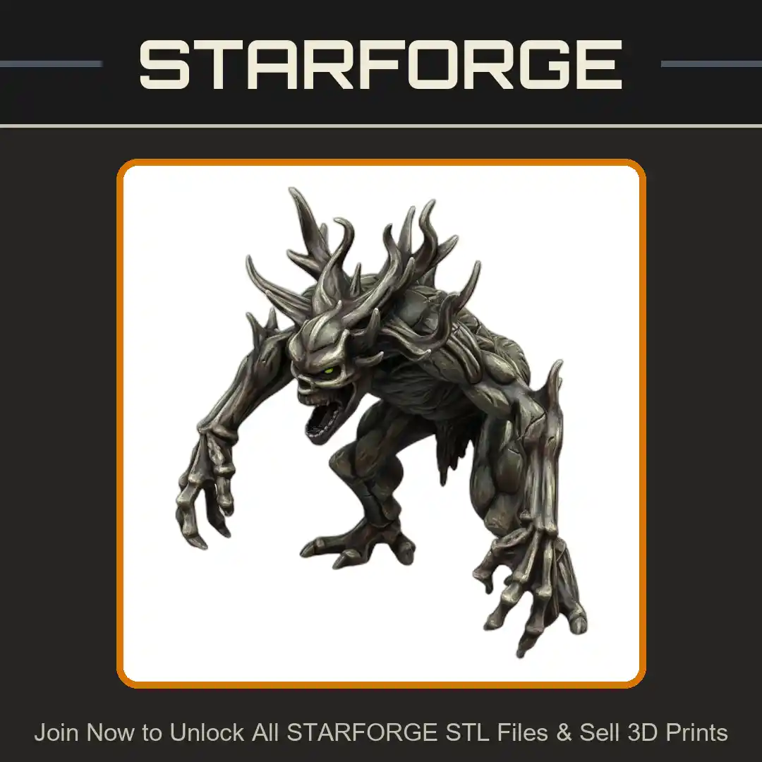 28mm Monstrous Creature Tentacles Horns Clawed Beast Aggressive Stance - 3D Printable STL File