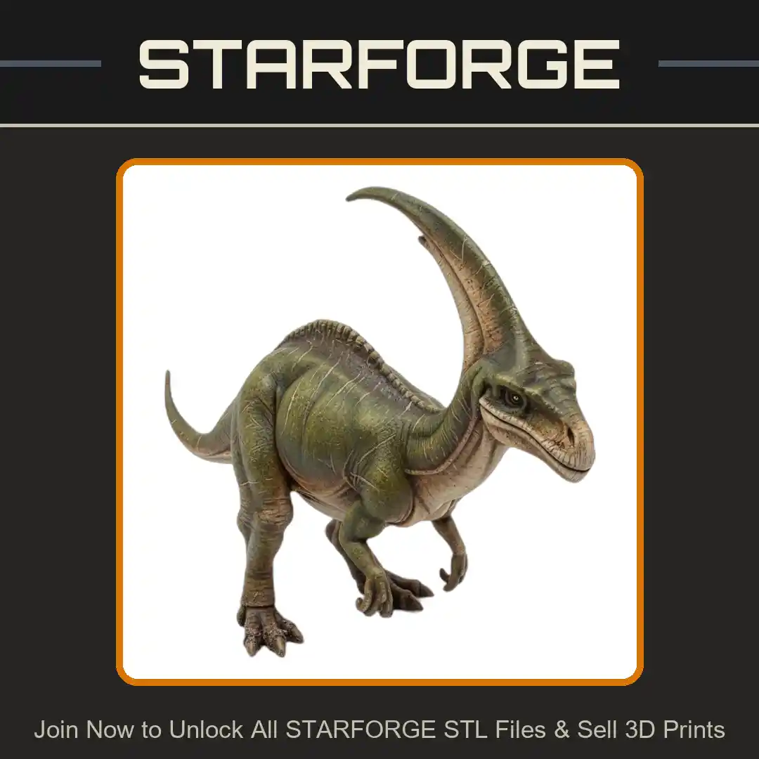 28mm Parasaurolophus Dinosaur Realistic Ancient Creature Model - 3D Printable STL File
