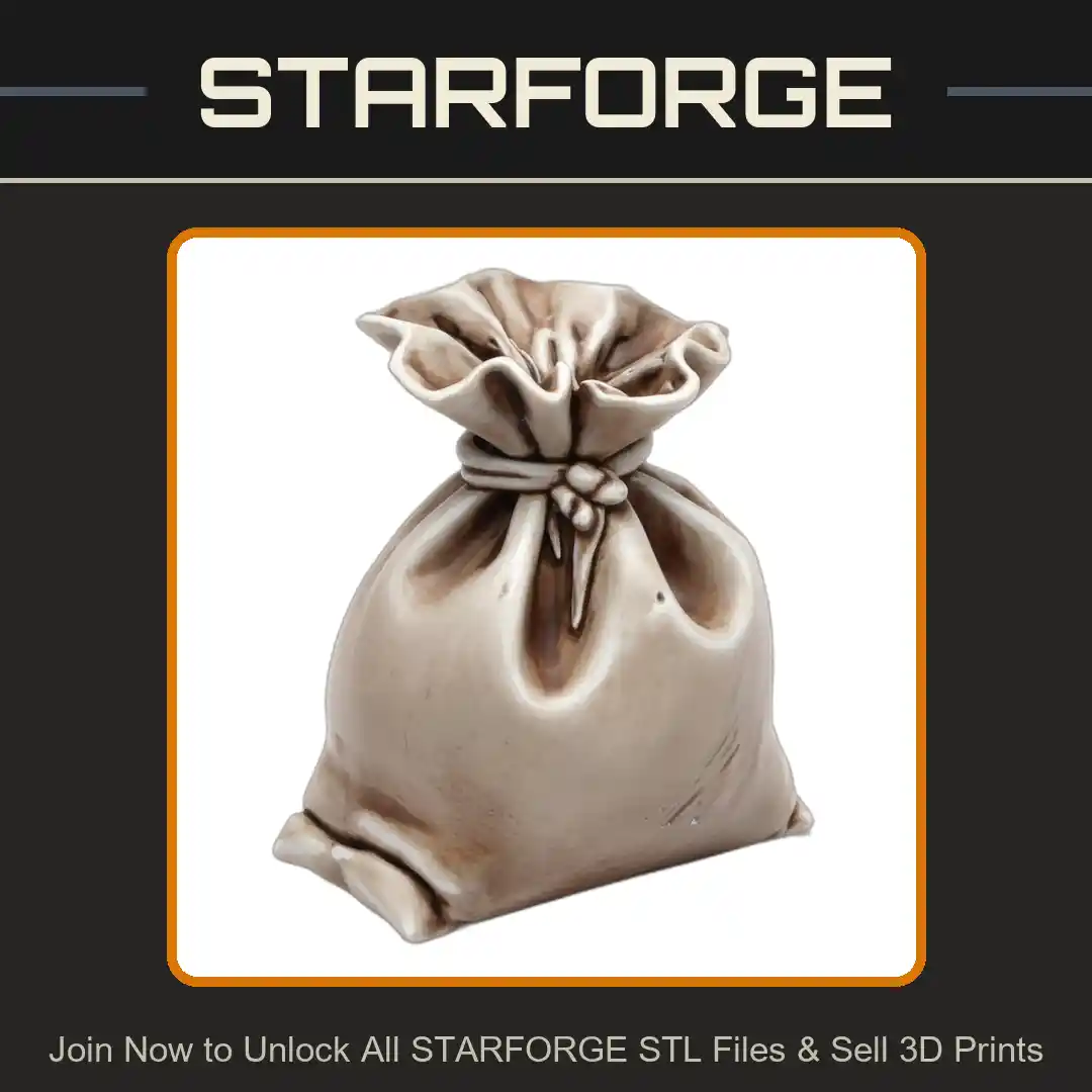 28mm Sack Burlap Tie Knot Drawstring Pouch - 3D Printable STL File