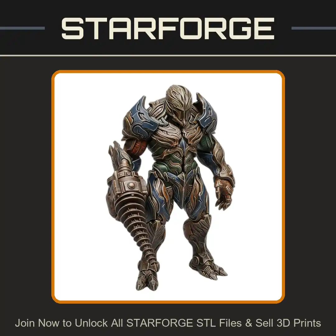 28mm Sci Armored Cyborg Warrior Massive Drill Weapon Futuristic Exosuit - 3D Printable STL File