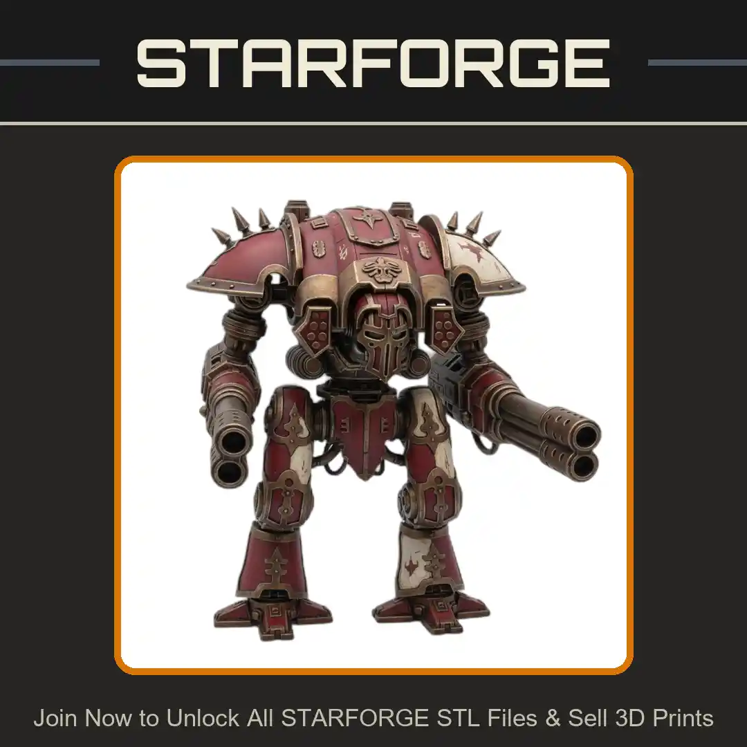 28mm Sci Armored Mech Dual Cannons Spiked Shoulders Heavy Plating - 3D Printable STL File