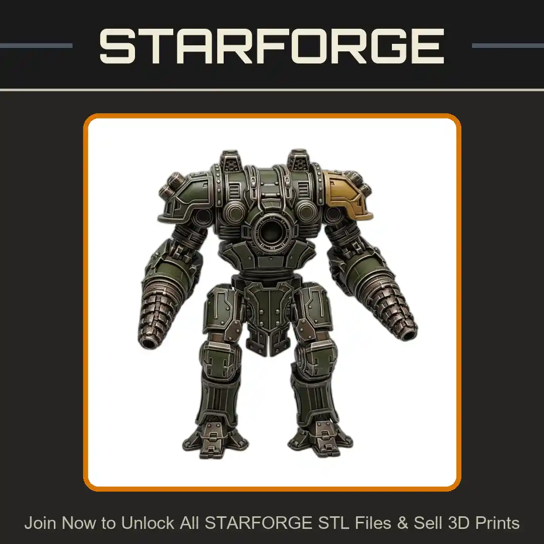 28mm Sci Armored Mech Dual Drill Arms Heavy Plating Mechanical Joints - 3D Printable STL File