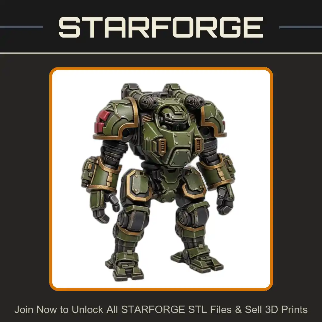 28mm Sci Armored Mech Suit Heavy Armor Cannons Mechanical Arms Battle Ready - 3D Printable STL File