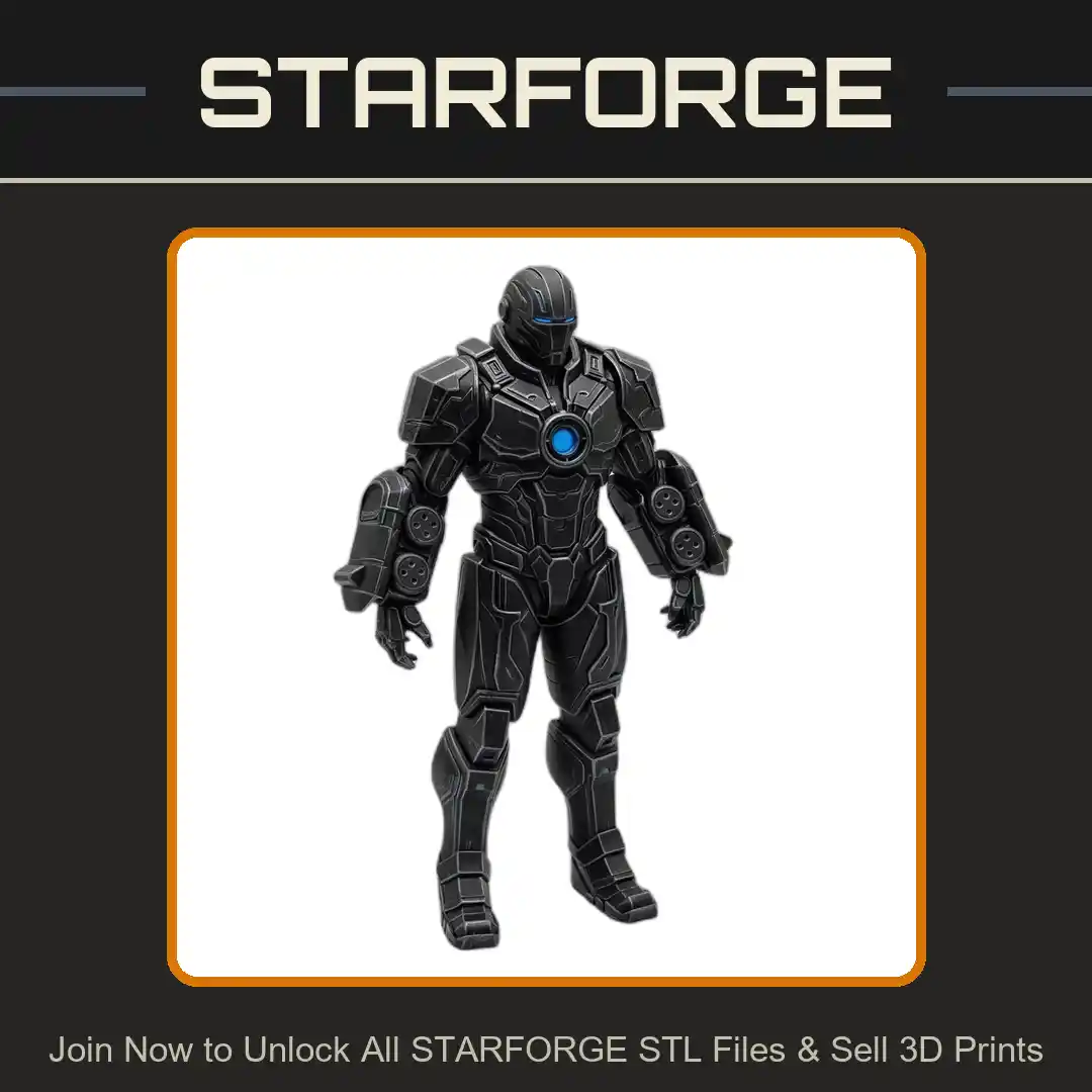 28mm Sci Armored Mech Suit Power Gauntlets Futuristic Exoskeleton Combat Ready - 3D Printable STL File