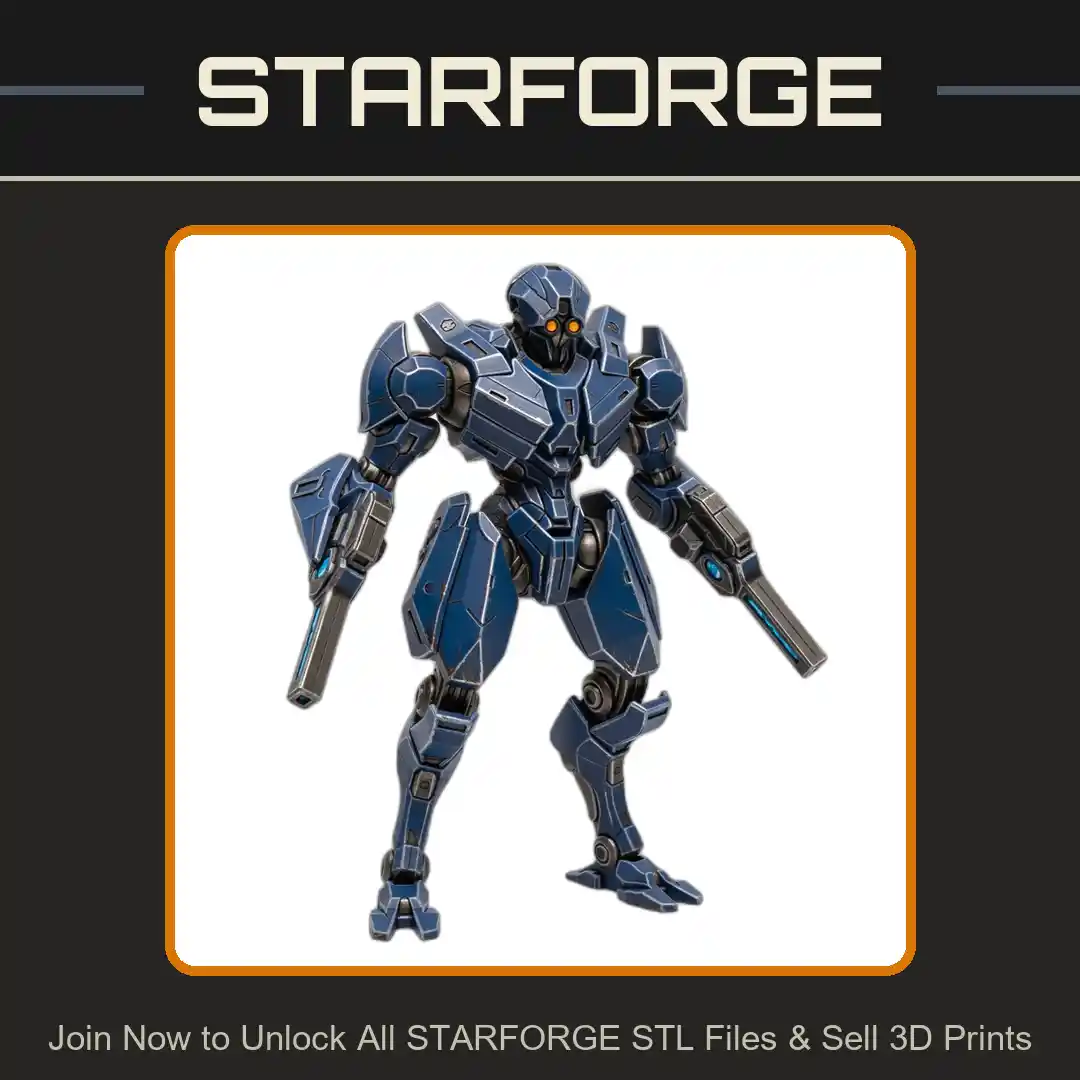 28mm Sci Armored Mech Warrior Dual Blasters Futuristic Exosuit Combat Ready - 3D Printable STL File