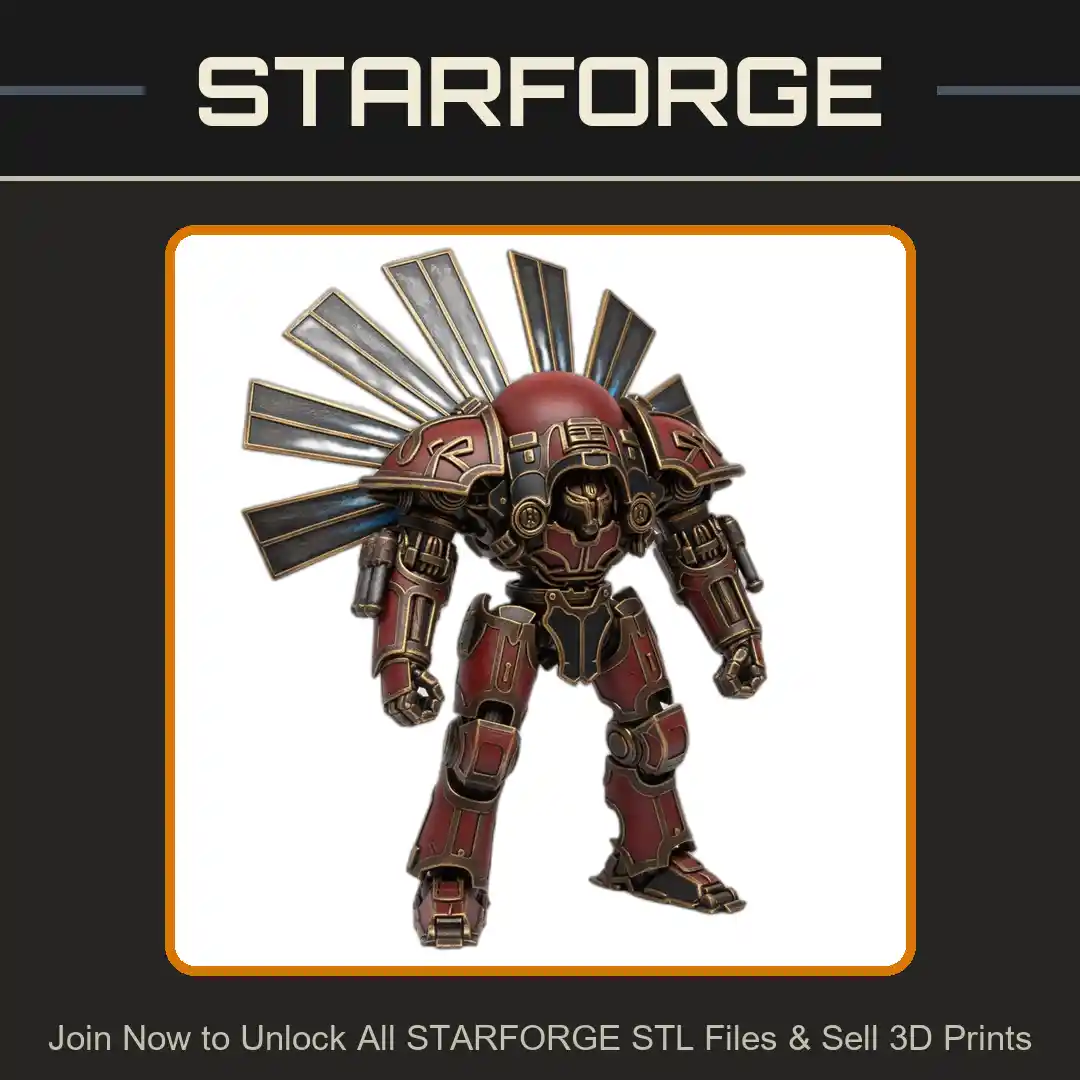 28mm Sci Armored Mech Warrior Futuristic Suit Mechanical Wings Power Stance - 3D Printable STL File