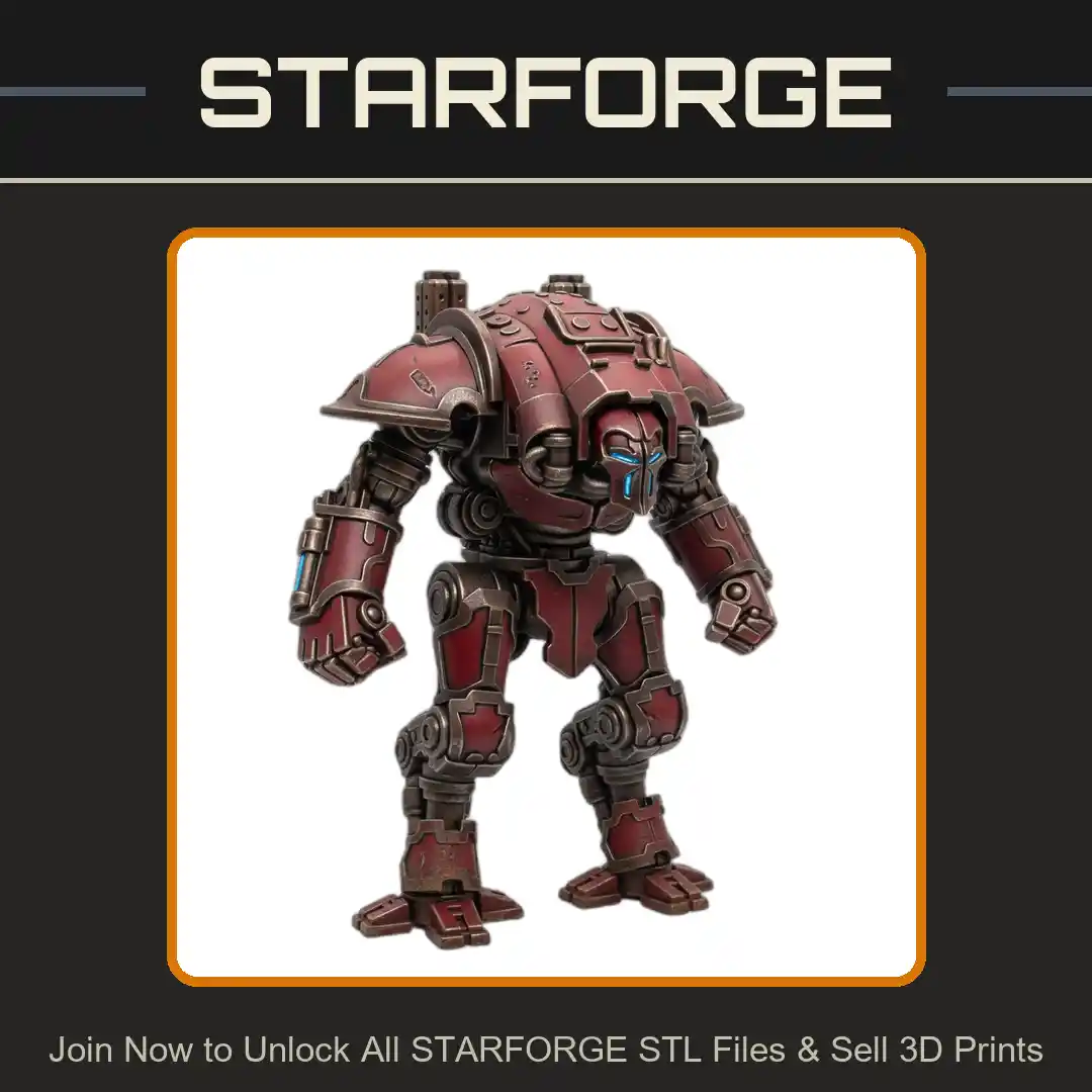 28mm Sci Armored Mech Warrior Heavy Plating Mechanical Suit Power Fists - 3D Printable STL File