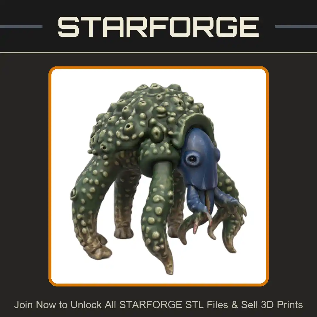 28mm Sci-Fi Biohazardous Monster with Tentacles for Galactic Adventures - 3D Printable STL File
