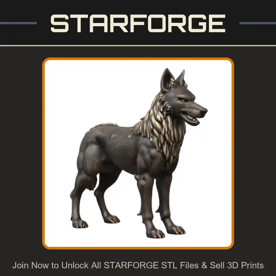 28mm Sci-Fi Fearless Galactic Hound Companion - 3D Printable STL File