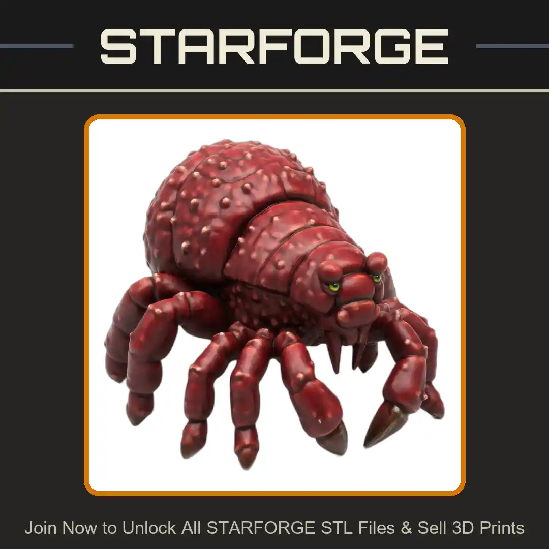 28mm Sci-Fi Giant Terrifying Insectoid with Spiky Back - 3D Printable STL File