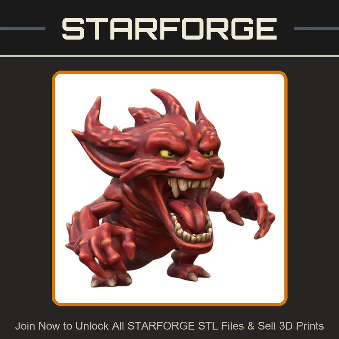 28mm Sci-Fi Giant Zany Goblin with Exaggerated Features - 3D Printable STL File