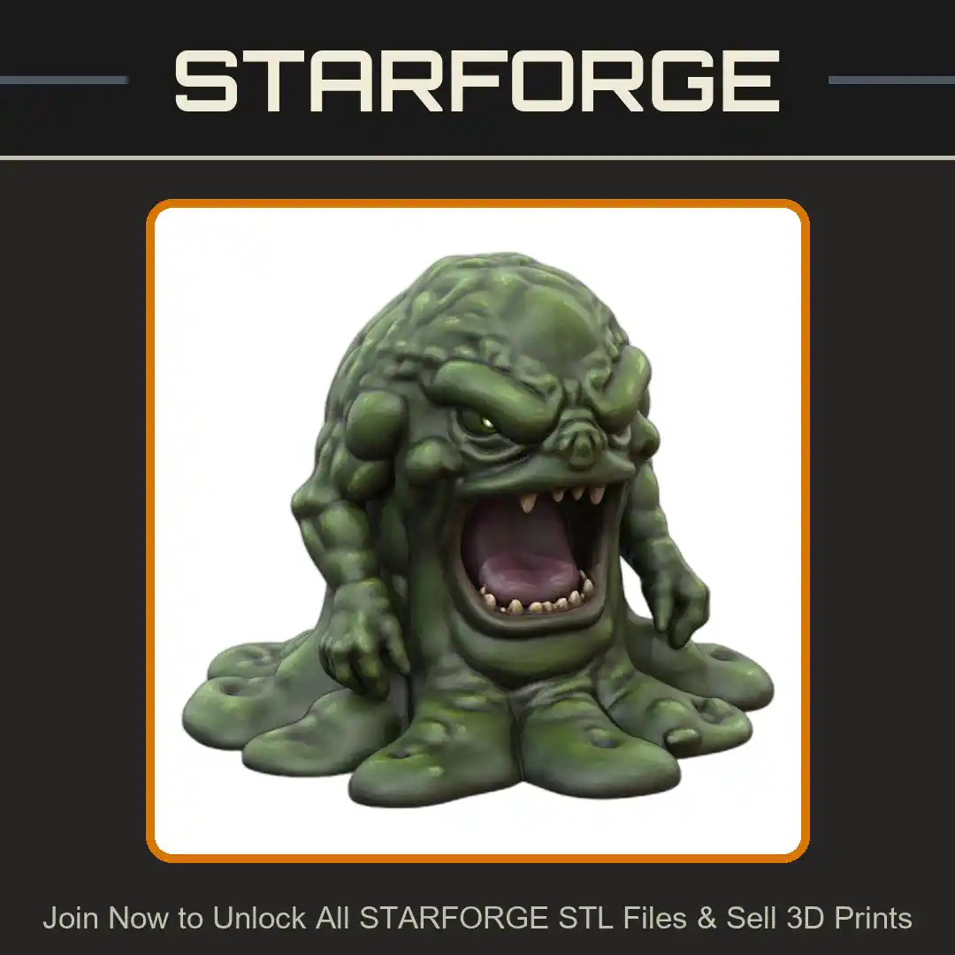 28mm Sci-Fi Gloomy Sludge Slime Creature - 3D Printable STL File