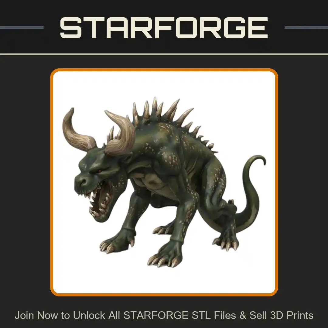 28mm Sci-Fi Hellish Creature with Spines for RPG Scenarios - 3D Printable STL File