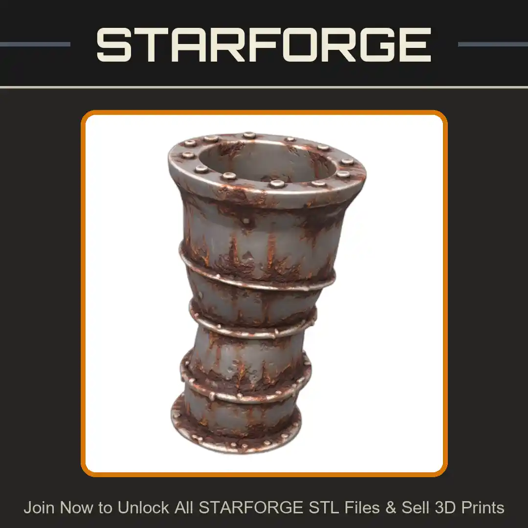 28mm Sci-Fi Industrial Pipe for Terrain Building - 3D Printable STL File
