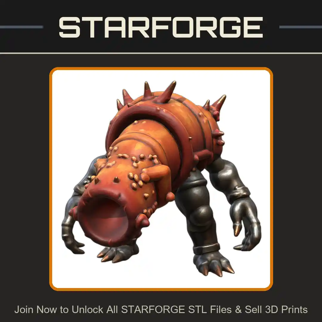 28mm Sci-Fi Menacing Bioengineered Tube Abomination - 3D Printable STL File