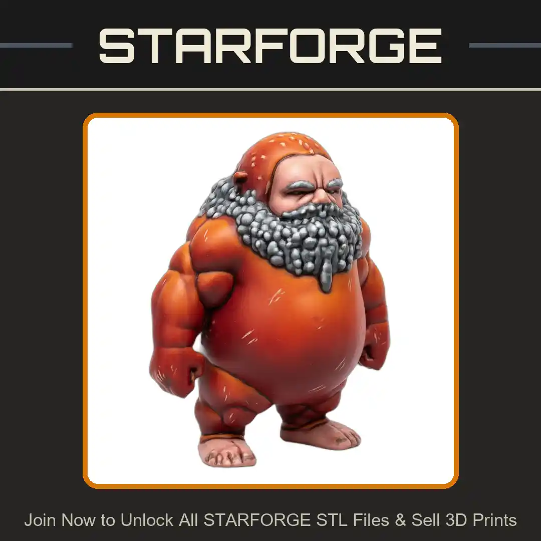 28mm Sci-Fi Playful Behemoth Giant with a Beard - 3D Printable STL File