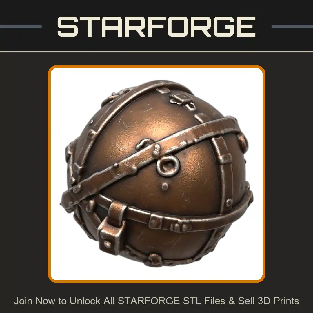 28mm Sci-Fi Secure Transport Ball for Galactic Trade - 3D Printable STL File