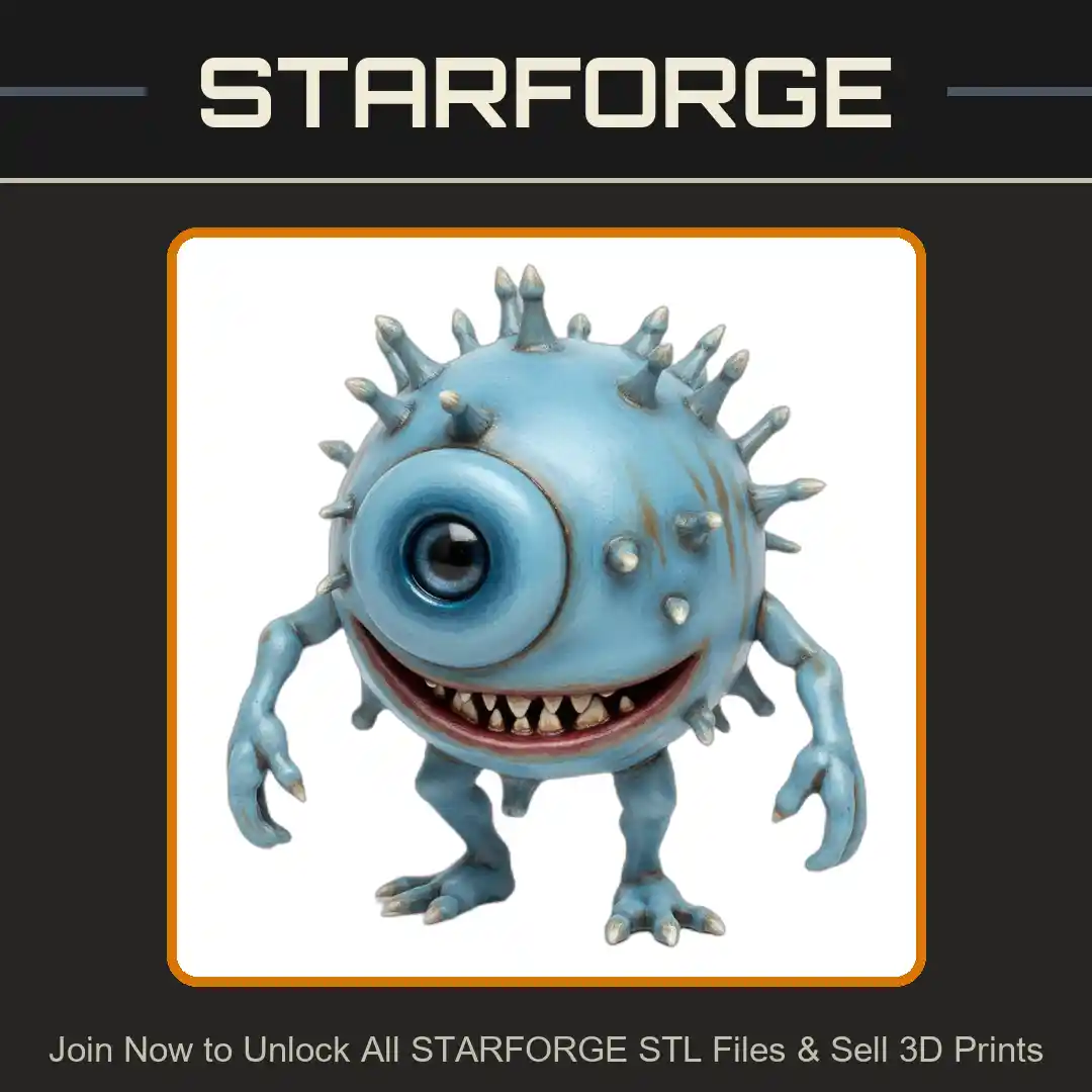 28mm Sci-Fi Spiky Eyeball Alien - 3D Printable STL File