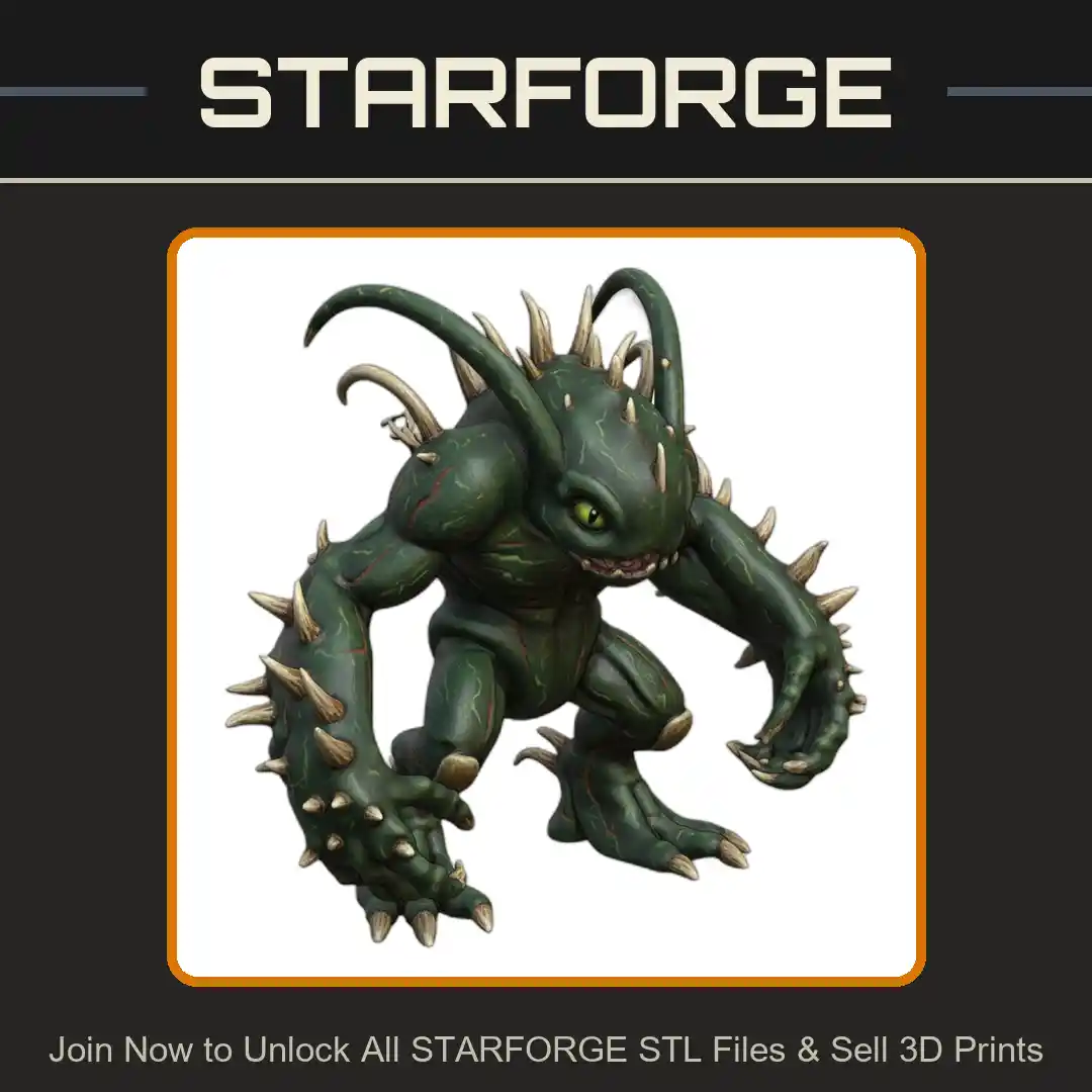 28mm Sci-Fi Spiny Alien Beast - 3D Printable STL File