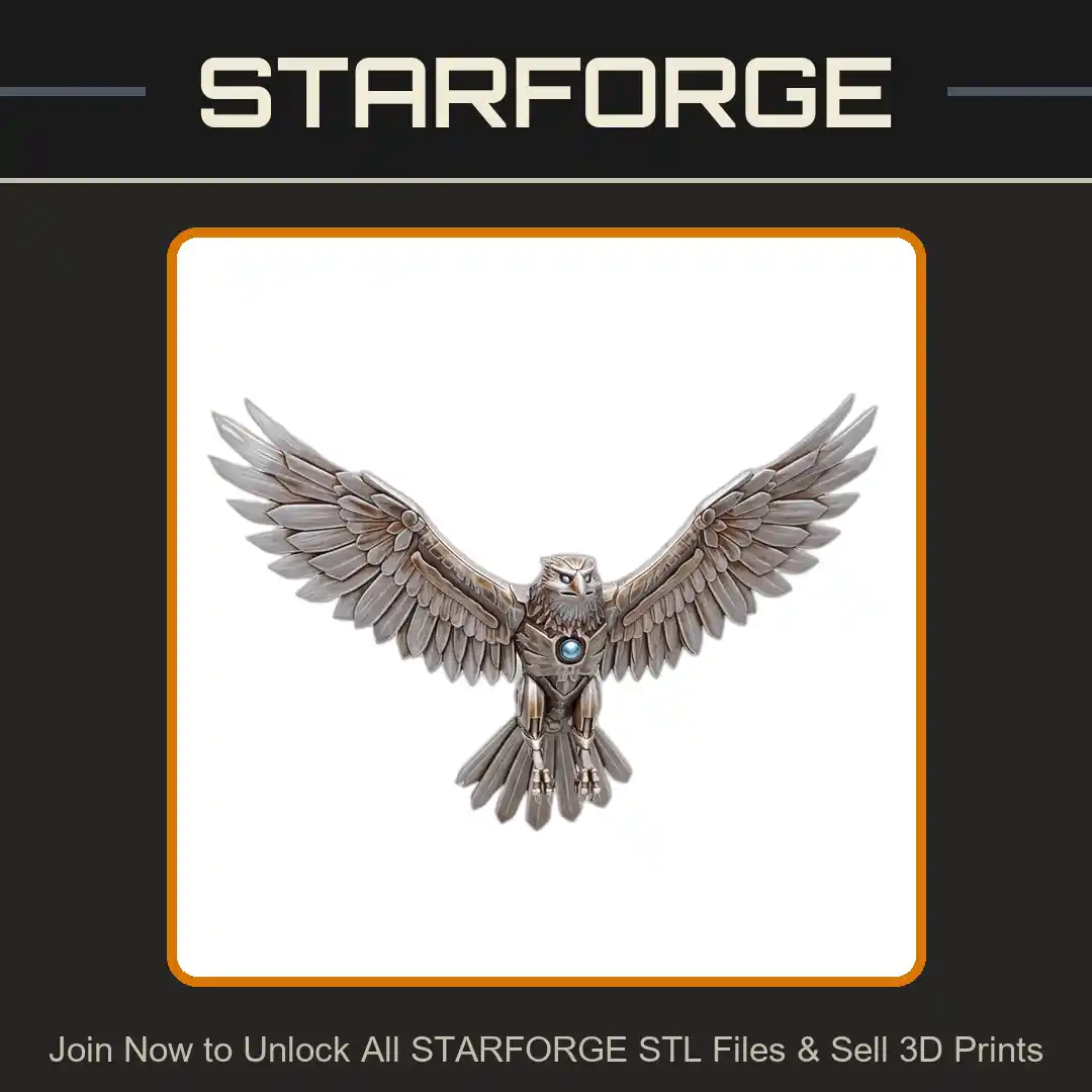 28mm Sci Flying Mechanical Owl Wings Spread Robotic Talons Futuristic Design - 3D Printable STL File