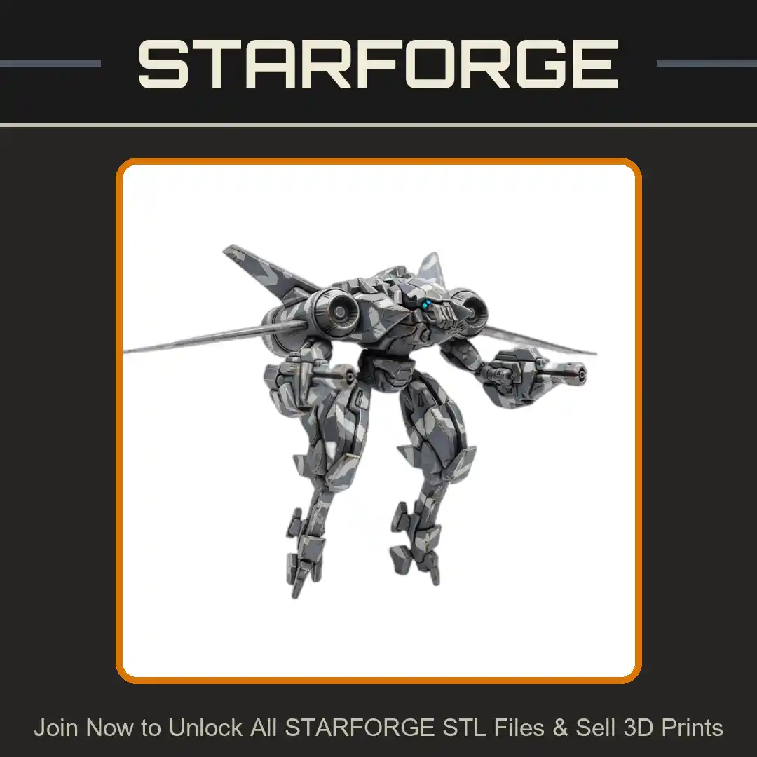 28mm Sci Mech Warrior Dual Cannons Jet Wings Futuristic Armor - 3D Printable STL File