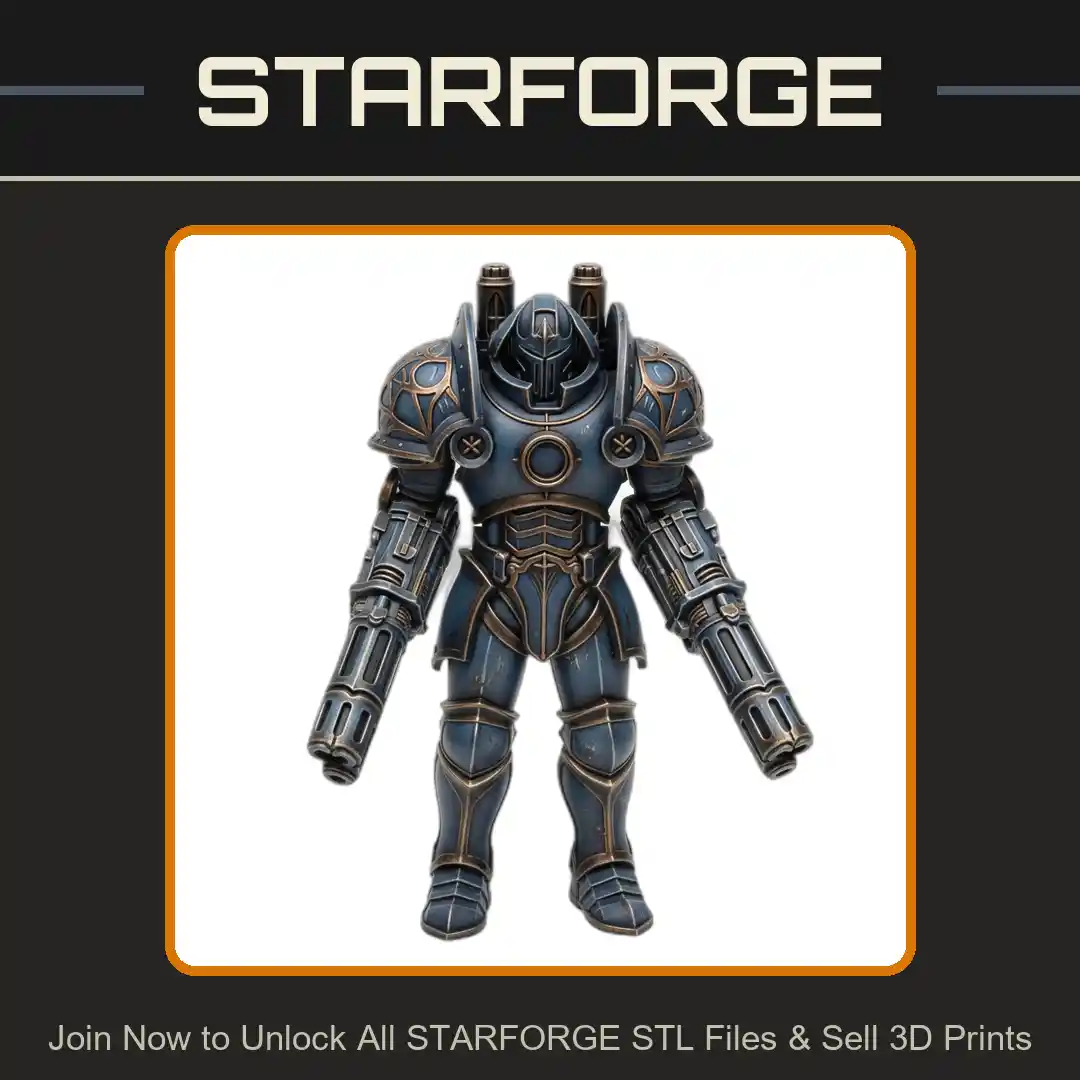 28mm Sci Power Armored Mech Dual Cannons Heavy Exosuit Futuristic Soldier - 3D Printable STL File